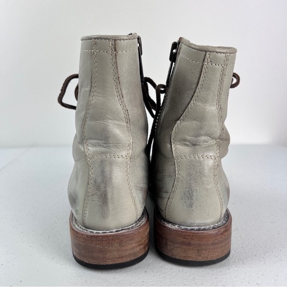 Boots FREEBIRD BY STEVEN Size 8 MANCHESTER Combat Moto Gray Taupe White Tan - Picture 9 of 16